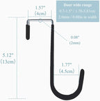 Black Wreath Hanger, Strong Bearing Fall Wreath Christmas Halloween Decorations Carbon Steel Wreath Door Hook 5" Height Wreath Hangers, Front Door Metal Over The Door Single Hook, Wreath Hangers