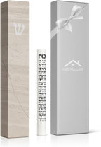 A&S Mezuzot Quartz Mezuzah Case with Engraved Shin Design Easy Peel and Stick Judaica Door Mezuza (Grey Terrazzo, 6 Inches)