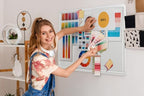 Large Bulletin Board - Foldable 36x17.5 Inches Cork Board Alternative with 20 Push Pins, Self-Adhesive Felt Bulletin Board for Wall, Home Office Classroom Decor