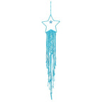MECCANIXITY Macrame Dream Catchers, Sky Blue Handmade Star Design Woven Cotton Dream Catcher Wall Hanging for Home Bedroom Decoration Ornament Craft Gift