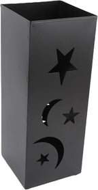 Brrnoo Metal Umbrella Holder with Star Moon Design, Tall Entryway Stand for Home Hotel, Large Capacity Storage Rack Organizer Bin