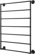 7-tier Wall Mounted Scarf Rack, Scarf Display Rack, Towels Storage Rack, Commercial Hijab Scarf Holder Organizer Space Saving for Retail Stores, Boutiques, Home (Black, 7 Tiers)