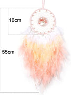 Dream Catcher, Handmade Dreamcatcher with Healing Crystal Stone, Tree of Life Dream Catchers Hanging Ornament for Home Bedroom Birthday Party, Perfect Craft Gift for Kids… (Pink)