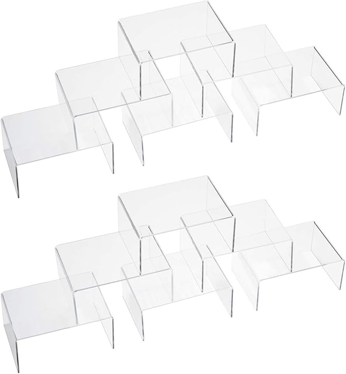 12 Pack Clear Acrylic Display Stand Crafts Stand Cupcake Risers 4" x 3''x 2''