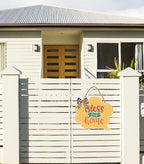 Bless This Home Sign for Front Door 12'' Bubble Shape Wood Sign Hanging Decor Outdoor sign for Farmhouse porch Wall Pediments Decorations