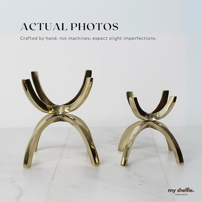My Shelfie - Modern Crystal Display Stand (Real Brass - Small)