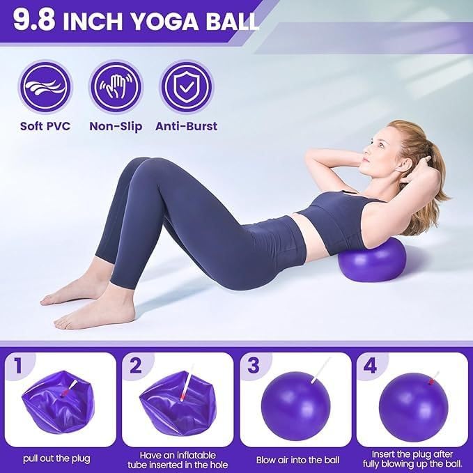 Pilates Essentials Kit for Women,Better Me Pilates Kit,Pilates Ring and Ball Set with Booty & Resistance Bands,25 cm Yoga Ball,Figure-8 Resistance Stretch Bands for Core Strength Glute Toning