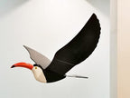 WitnyStore 24" Black Orange White Toucan Wooden Flying Bird Mobile Kinetic Hanging Sculpture for Adult Collectors Handcrafted Room Decoration Display Art Dynamic Overhead Ornament