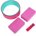 4pcs Yoga Wheel Set with 2 EVA Blocks and Stretch Strap, Premium ABS Back Roller for Deep Stretching, Non - Slip Fitness Kit for Home Gym and Pain Relief