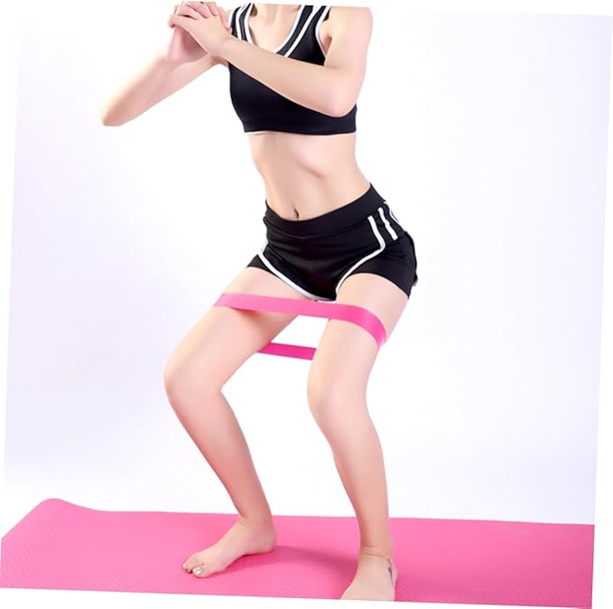 KICHOUSE Yoga Accessories Stretch Band Latex Pull Towel Resistance Ring Kit for Home Workouts Lightweight Pink Yoga Tool Kit for Fitness Enthusiasts