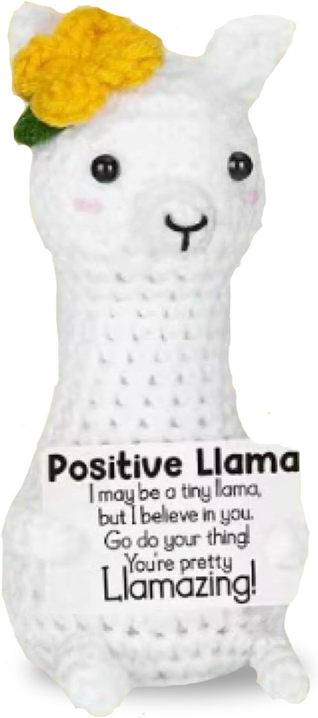 Inspirational Handmade Crochet liama, Positive Emotional Support liama, Valentine's Day Gift, Birthday Thanksgiving Basket Gift for Home Decorations