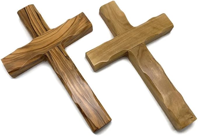 Olive Wood Wall Cross from Bethlehem, Wall Hanging Wooden Cross, confirmation cross gift, Baptism Gifts, Holy Wall cross, Hand Made religious décor Cross From the Holy Land (Medium Cross 6.2" x 4.2")
