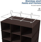 coastal rose Hanging Shoe Closet Organizer, 30 Sections Hanging Closet Organizers and Storage Shelves, Space Saving Shoe Rack Holder Hanger, Coffee