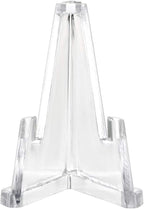 Hipiwe 20 Packs Mini Acrylic Easel Stands Clear Coin Display Easel Holder for Displaying Air-Tite Coins Pocket Watches Capsules Challenge Medals Casino Chips
