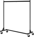 Hoctieon Z Rack, Rolling Clothes Racks with Z-Base, Heavy Duty Garment Rack, Clothing Racks for Hanging Clothes, Sturdy Metal Hanging Holder, Clothes Organizer Rack, Black
