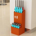 Large Capacity Umbrella Stand | Commercial Metal Umbrella Storage Rack | Hotel Lobby Umbrella Bucket,Orange