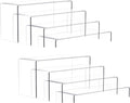 Anglelife 8 Pieces 2 Set (7”L~8”L~9”L) Large Display Risers, 4" Wide Clear Rectangular Stand Shelf for Showcase Collectibles, Acrylic Cake Shelves for Retail Desktop Jewelry Funko Pop Figures