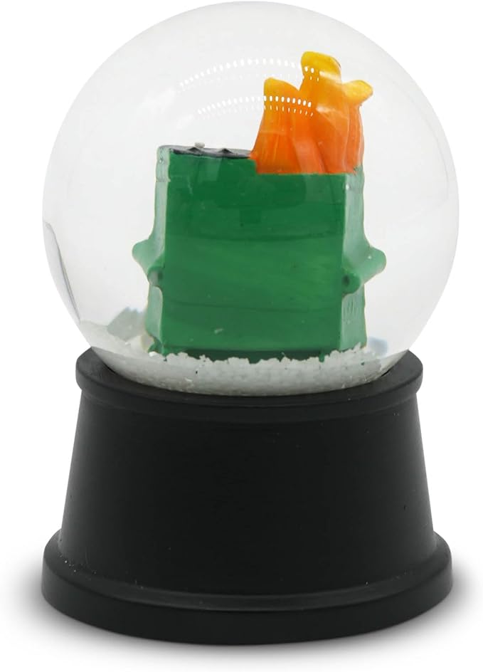 Funny Novelty Snow Globe – Quirky Mini Desk Gift for Office, Home, or Holiday – Unique Collectible Gag Gift for Friends and Coworkers - Dumpster Fire