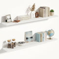 Vivelove 10 in Deep Floating Shelves for Wall, 55" x 10.2" x 1.5" Shelves for Room Wall Mounted, 1.5 Inch Thick Shelf for Bathroom Bedroom Kitchen Book Room, Modern Farmhouse Decor, Set of 2, White