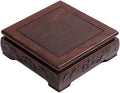 GOLDY&WENDY Oriental Decorative Stand Indoor Wooden Square Vase Plant Ginger Jar Pedestal Display Risers Home Decor Base