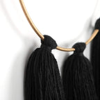 IOWER Boho Wall Decor Black Macrame Wall Hanging Metal Art Cute Home Small Decor for Livingroom Bedroom12 H