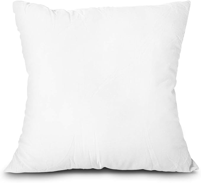 EDOW Throw Pillow Insert, Lightweight Soft Polyester Down Alternative Decorative Pillow, Sham Stuffer, Machine Washable. (White, 18x18)