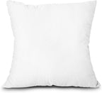 EDOW Throw Pillow Insert, Lightweight Soft Polyester Down Alternative Decorative Pillow, Sham Stuffer, Machine Washable. (White, 18x18)
