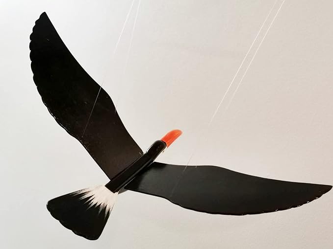 WitnyStore 24" Black Orange White Toucan Wooden Flying Bird Mobile Kinetic Hanging Sculpture for Adult Collectors Handcrafted Room Decoration Display Art Dynamic Overhead Ornament