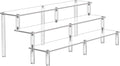 AZEAM 15 3/4 Inch Acrylic Riser Display Shelf,3 Tier Display Riser for Figures Display Stand Large Risers for Display Cupcake Perfume Organizer Cologne Makeup Collection Countertop Desktop Tabletop
