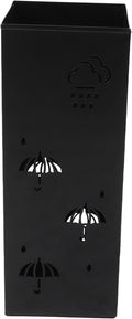 GLOGLOW Nan Metal Umbrella Stand, Carbon Steel, Stylish and Durable Umbrella Holder Bin for Entryway, Home, Office Spaces with 42x16x16cm Ornament (Black)