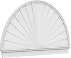 74"W x 43-3/4"H x 2-3/4"P Half Round Sunburst Architectural Grade PVC Combination Pediment