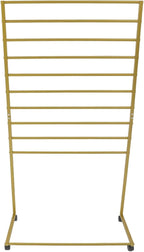 DouSeiAi 10-Tier Movable Scarf Organizer Holder Accessory Display Stand, Freestanding Metal Organizer Rack for Retail Stores, Towel, Belts, Ties, and Pants (Gold, 10-Tier)
