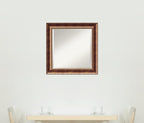 Amanti Art Bronze Wall Mirror 25x25 Manhattan Bronze Square Bathroom Mirror for Wall Decor Living Room, Medium Traditional Wood Frame, Hangs Horizonally and Vertically, Bathroom Decor, Beveled Edge