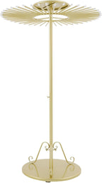 Scarf Display Stand 45-Arm Scarf Holder Organizer Freestanding Scarf Hanger 360° Rotating Rack for Home and Clothing Store (Gold, 45 Rods)