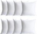 Plush and Durable Throw Pillow Inserts - 16 x 16 inches Set of 8, Hypoallergenic Polyester Fiber Fill - Perfect for Decorative Cushion Covers, Sofa and Bed Accent