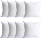 Plush and Durable Throw Pillow Inserts - 16 x 16 inches Set of 8, Hypoallergenic Polyester Fiber Fill - Perfect for Decorative Cushion Covers, Sofa and Bed Accent