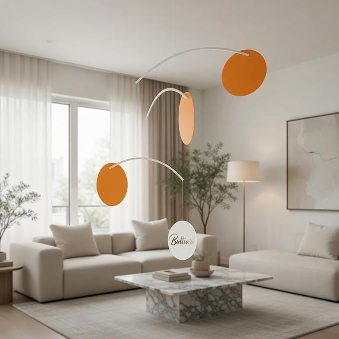 Solar Trio Hanging Mobile – Modern Kinetic Art, Minimalist Ceiling Decor