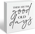 Farmhouse Wooden Sign, These Are The Good Old Days, Rustic Country Art, Entryway Accent, Positive Quote Sign, Home Desk Decor, Housewarming Gift, Box Signs Decor Tabletop, 5.1x5.1inches