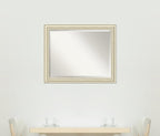 Amanti Art White Wall Mirror 26x32 Country White Wash Rectangle Bathroom Mirror for Wall Decor Living Room, Large Country Rustic Wood Frame, Hangs Horizonally and Vertically, Bathroom Decor, Beveled