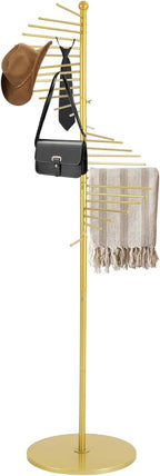Freestanding Spiral Scarf Rack Stand, Metal Scarf Display Holder with Heavy Base, Scarf Organizer for Closet, for Clothing Store, Apartments, Locker Rooms