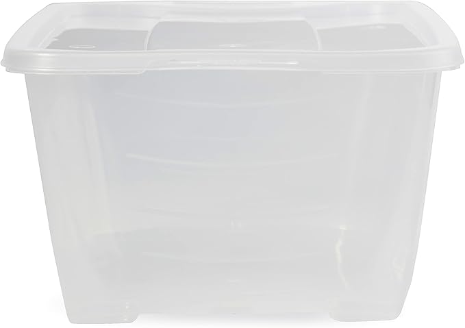 Life Story 6 Liter Plastic Storage Container Set, Stackable Shoe, Accessory, and Home Closet Organizational Tote Bins with Secure Lids, 40 Pack, Clear