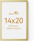 14x20 Aluminum Metal Picture Frame,Tempered Glass Gold Photo Frame 14x20 for Family Photo,Posters,Art,Document to Wall Mount Horizontally or Vertically