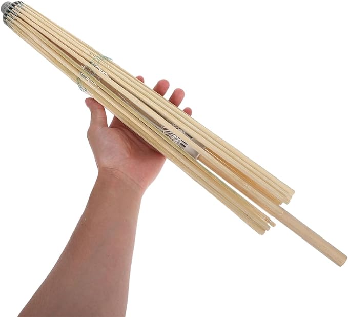 Cabilock Paper Umbrella Frame Replacement Bamboo Stand for Oiled Paper, 32 Inch Parasol DIY Repair and Stage Decor Durable Folding Umbrella Skeleton Holder