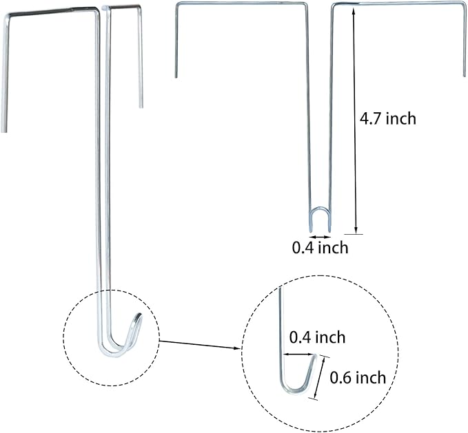 8 pcs Mini Hooker, Door Hooks, Adjustable Width Door Hanger Wreath Hook for Door or Fence