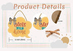 Bless This Home Sign for Front Door 12'' Bubble Shape Wood Sign Hanging Decor Outdoor sign for Farmhouse porch Wall Pediments Decorations