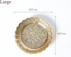 Shubhkart Solid Brass Decorative Nakshi Plate Set for Puja, Decoration & Diwali Gifting (Large 11 cm, Pack of 3, Solid Brass)