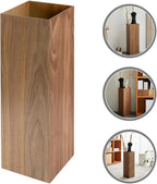 HOMSFOU Umbrella Stand Wood Umbrella Holder Farmhouse Bucket Square Wooden Holder Canes Walking Sticks for Home Office Entryway 6.3" L x 6.3" W x 19.7" H