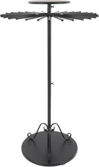 Scarf Display Stand 30-Arm Scarf Holder Organizer Freestanding Scarf Hanger 360° Rotating Rack for Home and Clothing Store (Black, 30 Rods)