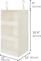 GRANNY SAYS 3-Shelf Hanging Organizer, Foldable Hanging Closet Storage, Hanging Shelves for Wardrobes & RV Closet, Beige, 29 ½" H X 12" W X 12" D, 1-Pack