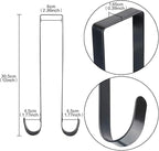 12 Inch Double Sided Wreath Hanger - Over The Door Metal Hook for Christmas - Holds 2 Wreaths - Premium Sturdy Black Metal